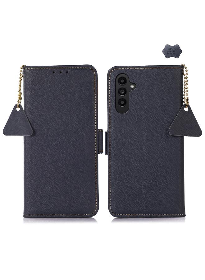 S-TOP Case For Samsung Galaxy A16 5G Side-Magnetic TJ Genuine Leather RFID Phone Case - Image 1