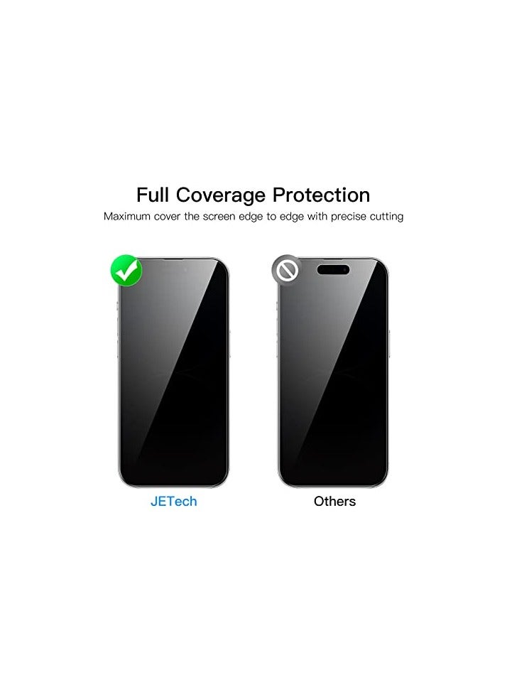 JETech Full Coverage Screen Protector for iPhone 14 Pro 6.1-Inch with Camera Lens Protector, Tempered Glass Film, HD Clear, 2-Pack Each - Image 2