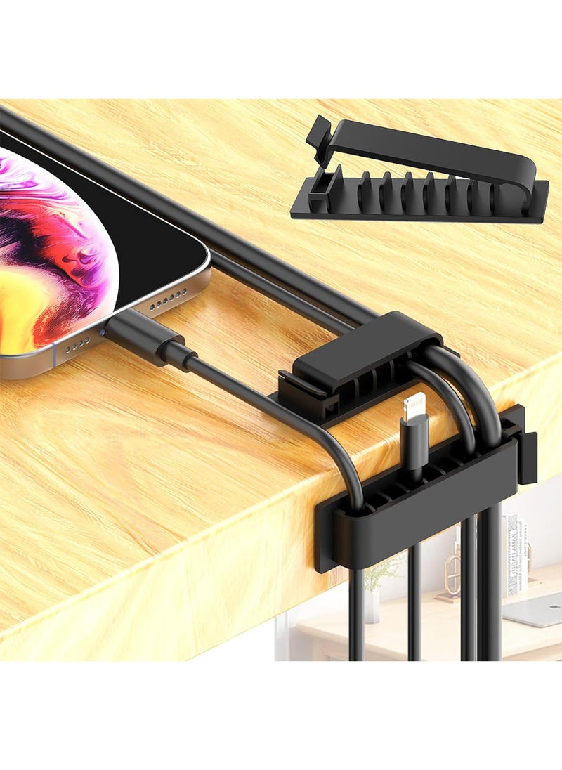 Uwals 280-PCS Cord Management Organizer Kit 4 Cable Sleeve split with 44 Self Adhesive Cable Clips Holder, 10pcs and 2 Roll Self Adhesive tie and 200 Fastening Cable Ties for TV Office Car Desk Home  - Image 3
