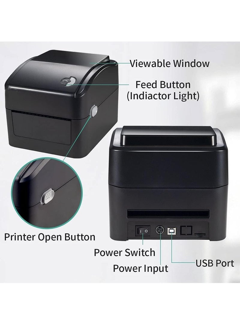 XP-420B Label Printer, Thermal Label Printer 4x6, 420B Shipping Label Printer for Small Busines, Thermal Printer Compatible with Shopify, Etsy, UPS, DHL, etc (Black)