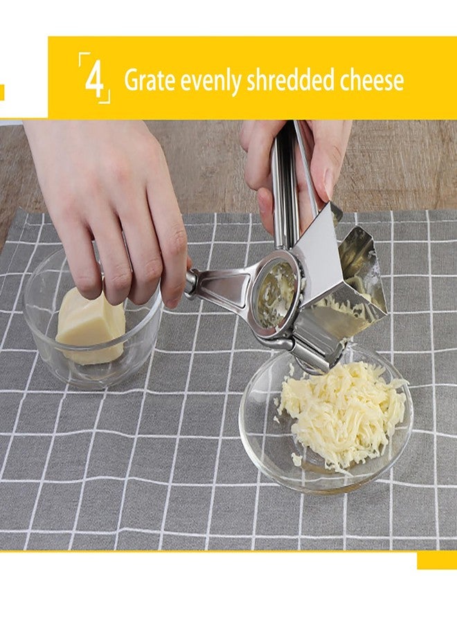 Joyeee Cheese Grater with Handle, Stainless Steel Multipurpose Food Vegetable Potato Hand Grater for Grating and Shredding Hard Cheese, Chocolate, Medium, Walnuts, Potato, Carrot - Image 4
