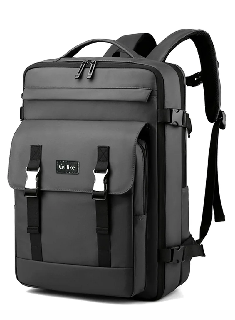 هايك Hike Unisex Expandable Laptop Backpack Water Resistant Daypack with Separate Laptop Compartment for Travel/Business/College, HK63011-1- GREY