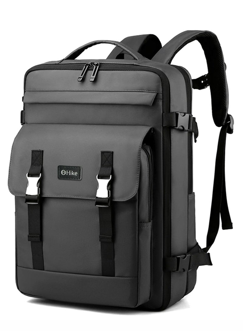 HIKE Unisex Expandable Laptop Backpack Water Resistant Daypack with Separate Laptop Compartment for Travel/Business/College, HK63011-1, Grey - Image 1