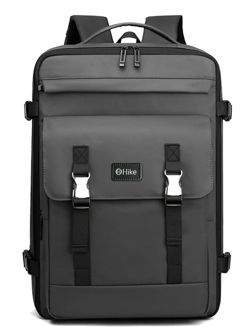 HIKE Unisex Expandable Laptop Backpack Water Resistant Daypack with Separate Laptop Compartment for Travel/Business/College, HK63011-1, Grey - Image 3