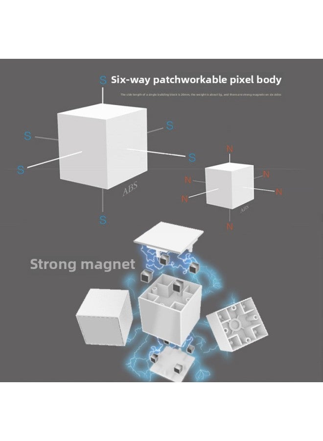 Cube Mathematics Teaching Aids Magnetic Magnetic Magnetic Magnet Cube Geometric Square Building Blocks Primary School 2cm 3-Color:Sky Blue  - Image 3