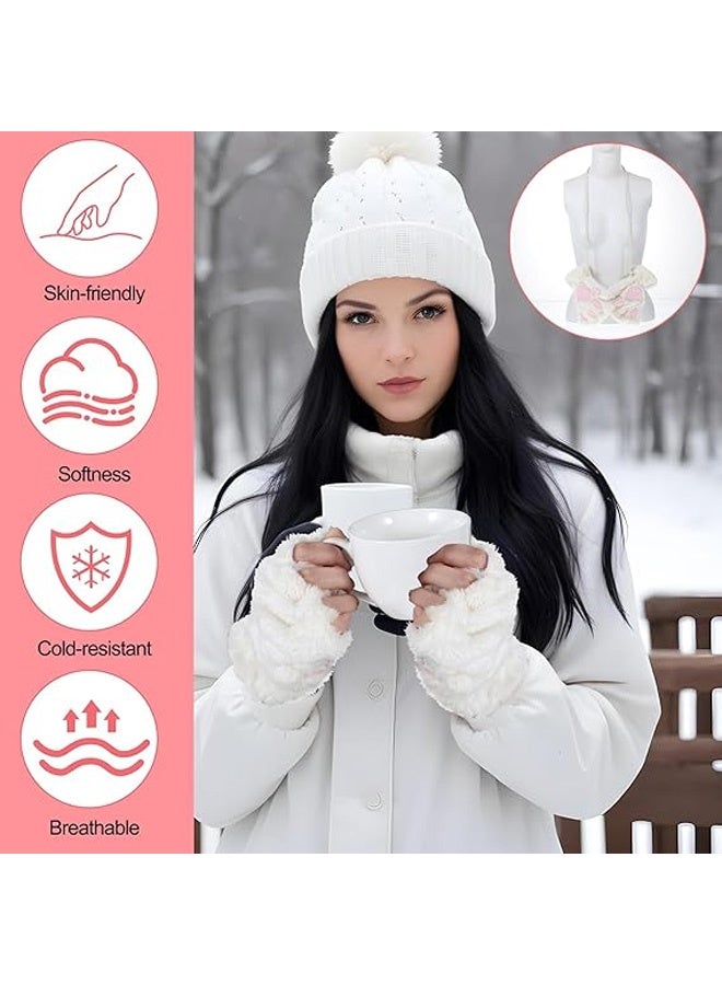 قفازات قطط بدون أصابع على شكل مخلب دب فروي لطيف على شكل مخلب قطط، قفازات شتوية ناعمة ودافئة من الفرو الصناعي - Image 5