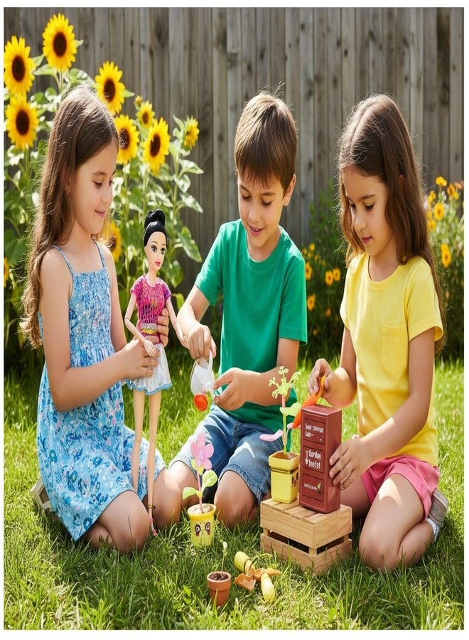 DISILA TRADERS Adorable Doll Toy with Movable Limbs & Complete Gardening Tools Playset | Creative Outdoor Role Play Set for Kids | Encourages Imaginative Play, Learning & Skill Development - Image 4