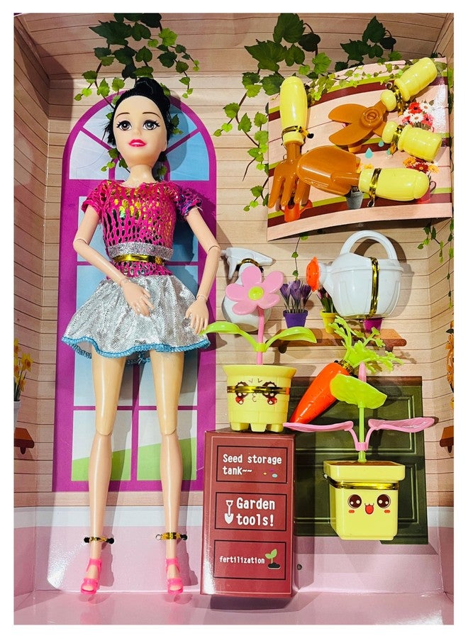 DISILA TRADERS Adorable Doll Toy with Movable Limbs & Complete Gardening Tools Playset | Creative Outdoor Role Play Set for Kids | Encourages Imaginative Play, Learning & Skill Development - Image 1
