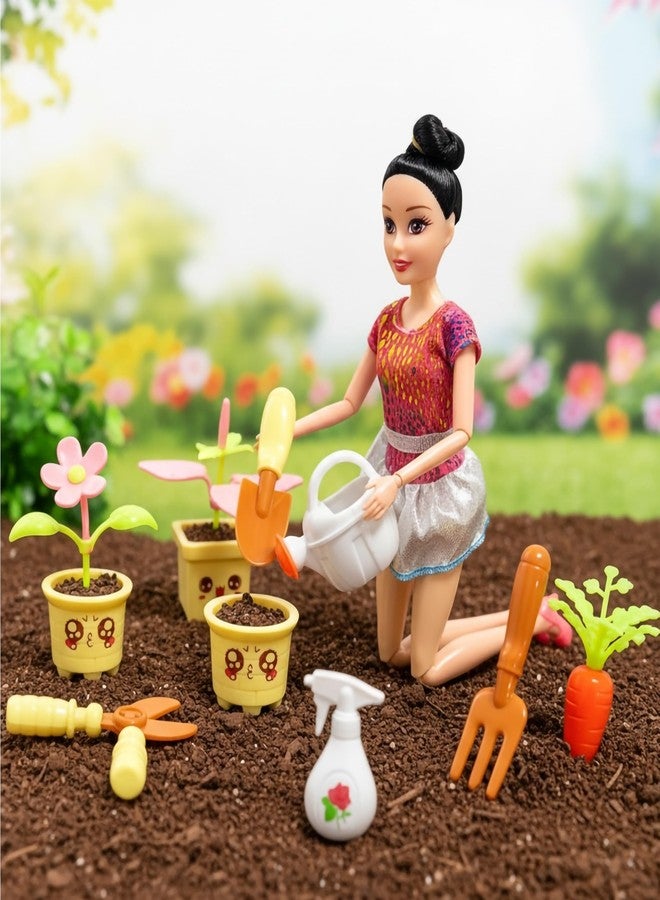 DISILA TRADERS Adorable Doll Toy with Movable Limbs & Complete Gardening Tools Playset | Creative Outdoor Role Play Set for Kids | Encourages Imaginative Play, Learning & Skill Development - Image 3