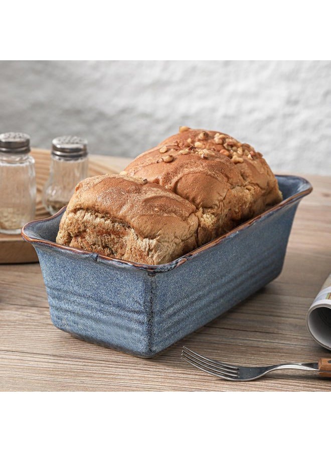 HVH Ceramic Loaf Pan for Baking Bread, Rectangular Baking Bread Loaf Pan, 9 x 5 inch Bread Pan, Bread Baking Pan for Cooking, Wave Series, Farmhouse Style (Wabi sabi) - Image 5