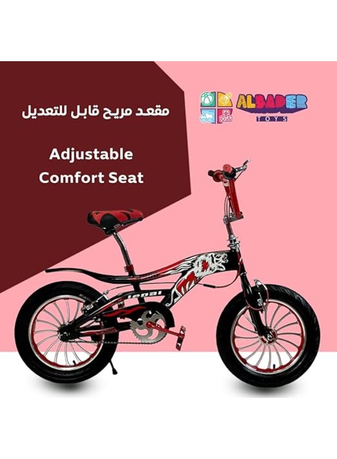 البدر كوبرا 16 انش من البدر، دراجه جبلية للاطفال مع فرامل قرصية مزدوجة ومجموعة قابلة للتعديل، سيكل كوبرا بعجلات جبلية، دراجة كوبرا للاولاد، مناسبة لعمر 7-13 سنة  - Image 3