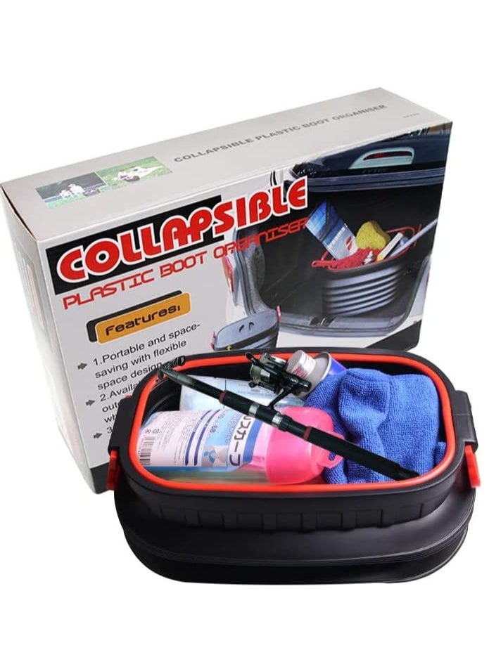 SYOSI - Folding Water Bucket with Lid, Collapsible Wash Bin, Multifunction Bucket for Camping Hiking, Outdoor Special Car Retractable Fishing Folding Bucket, Portable Cleaning Bucket, 18L, Black - Image 1