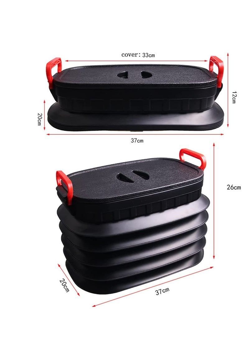 SYOSI - Folding Water Bucket with Lid, Collapsible Wash Bin, Multifunction Bucket for Camping Hiking, Outdoor Special Car Retractable Fishing Folding Bucket, Portable Cleaning Bucket, 18L, Black - Image 1