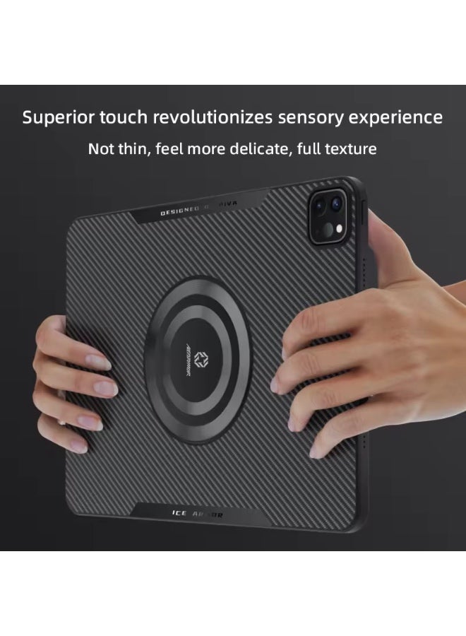PIVA 2-in-1 Magnetic Gaming Protective Case, Carbon Fiber TPU Cover with Built-In Magnetic Ring, Thermal Conductive Structure, Shock-Resistant Protection, Compatible with Magnetic Coolers – for iPad Pro 11 inch 2018–2022 M2 - Image 5