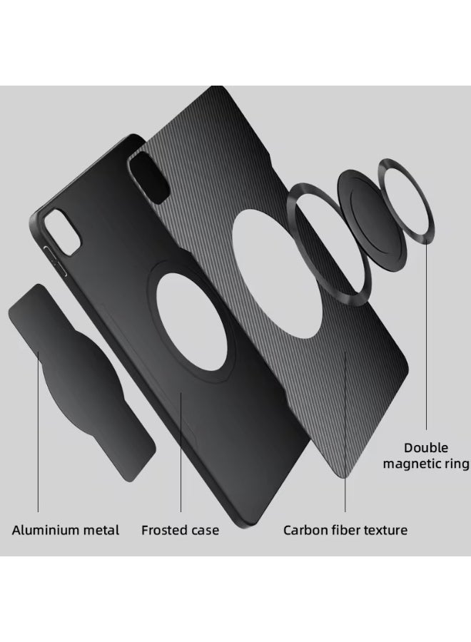 PIVA 2-in-1 Magnetic Gaming Protective Case, Carbon Fiber TPU Cover with Built-In Magnetic Ring, Thermal Conductive Structure, Shock-Resistant Protection, Compatible with Magnetic Coolers – for iPad Pro 11 inch 2018–2022 M2 - Image 3