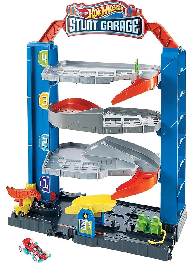 Hot Wheels City Stunt Garage Play Set Gift Idea For Ages 3 To 8 Years - Image 1