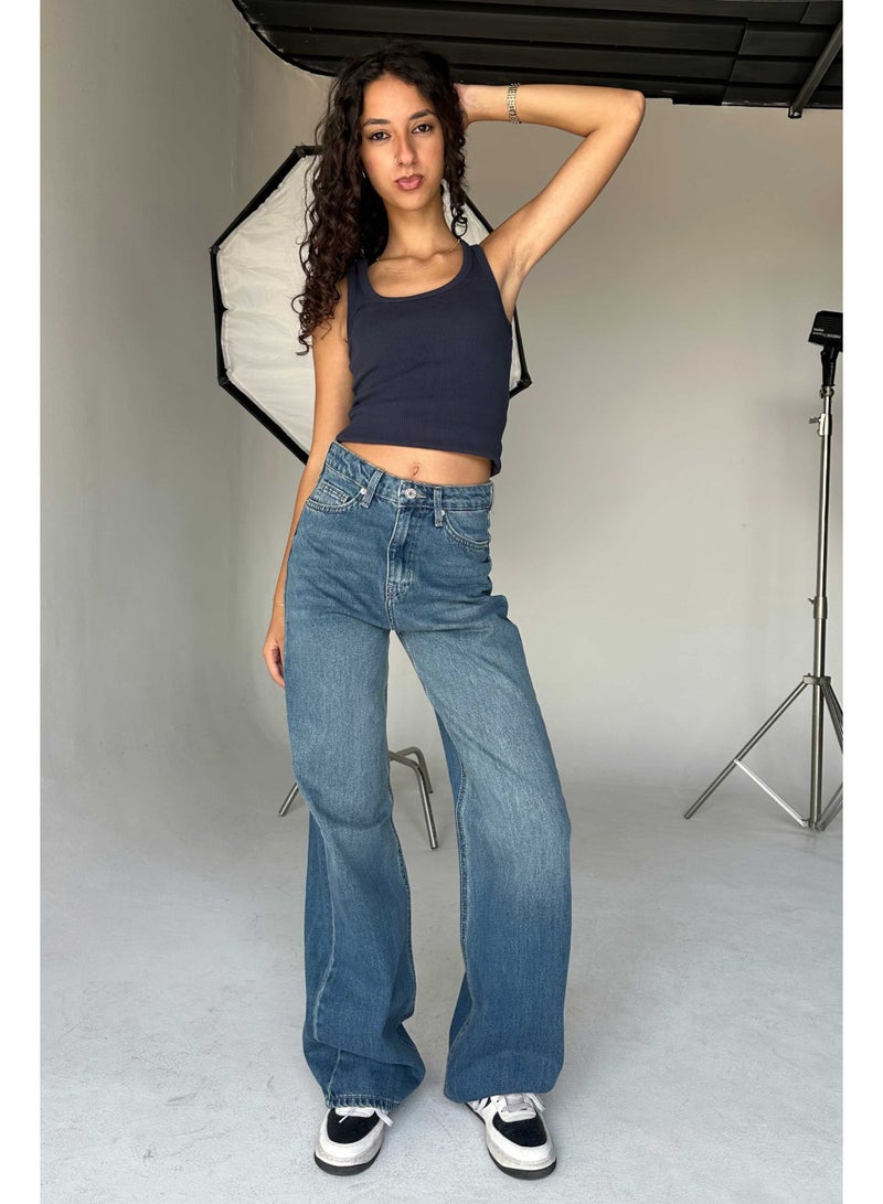 CIZARO Baggy - High-Waist Old School Blue Jeans  - Image 1
