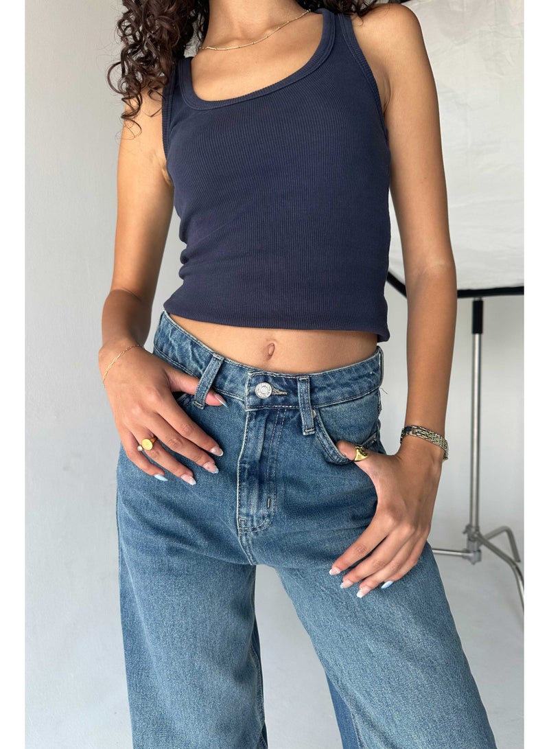 CIZARO Baggy - High-Waist Old School Blue Jeans  - Image 4