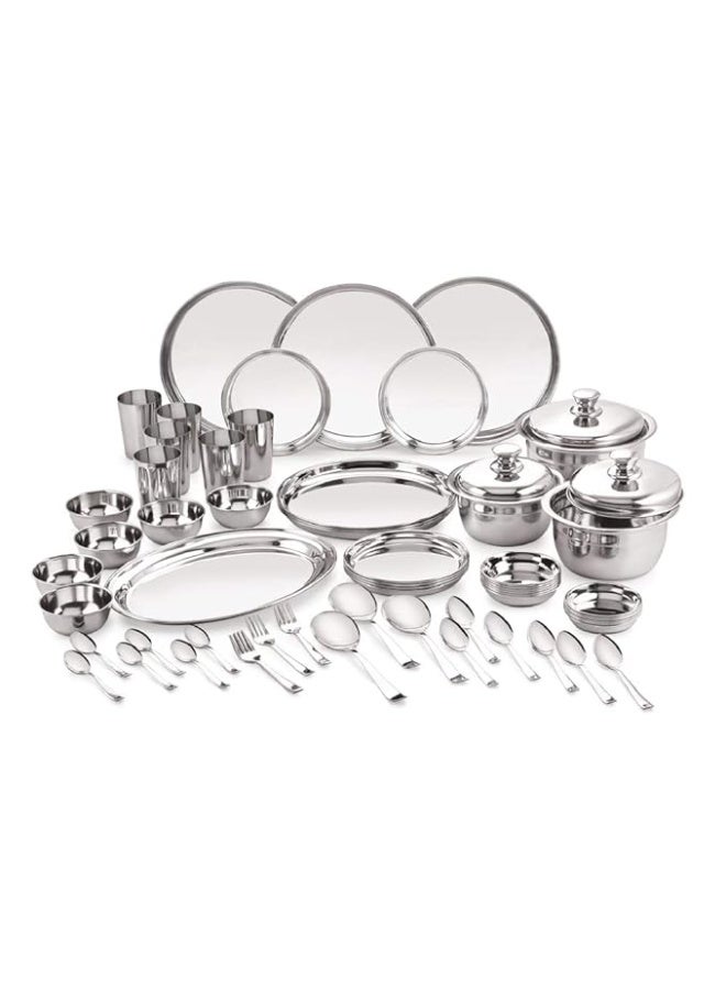Neelam Stainless Steel Premium Dinner Set (Set of 61 Pcs) - Image 1
