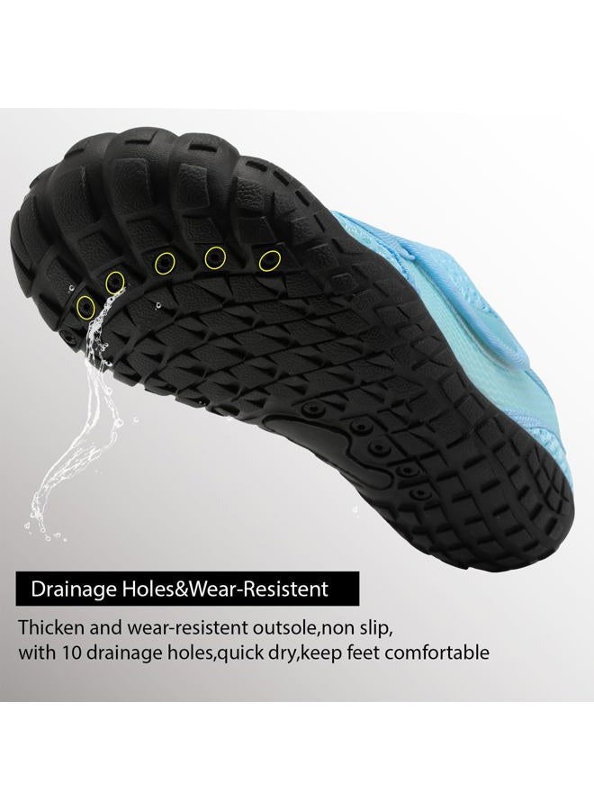 Centipede Demon Swim Water Shoes for Women Men Quick Dry Barefoot Aqua Sneakers Shoe for Beach Hiking Diving Boating River Outdoor Water Sports, Ty2 Mesh Blue, 8.5 Women/7.5 Men - Image 4