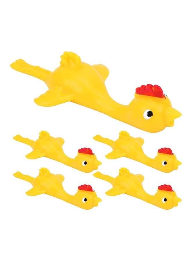 NIBEMINENT 5-Piece Slingshot Chicken Rubber Flick Toy  - Image 1