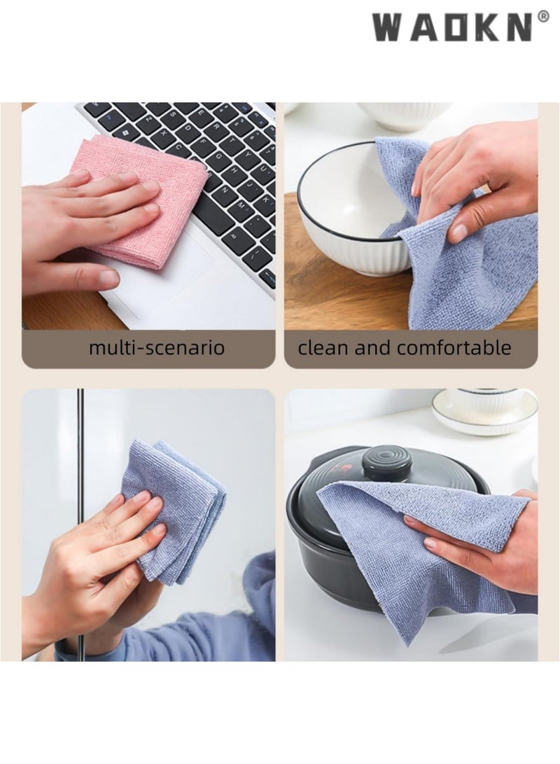 WAOKN Eco-Friendly Microfiber Cleaning Cloths Set - Reusable, Lint-Free Terry Towels, Compact 7.9x7.9 Inches, 20-Piece Box, Versatile for Home, Kitchen & Auto Detailing, Borderless Design for Seamless Cleaning - Image 3