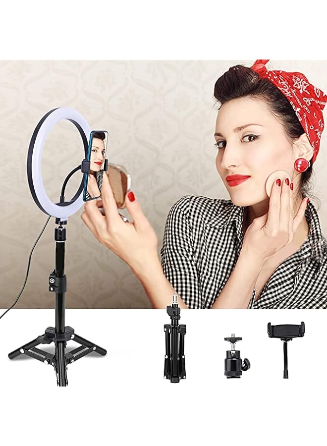 Taimi Led Tripod Selfie Ring Light Photography 10 Inch 210Cm Dimmabe Circle Led Beauty Light For Video Recording Conference Makeup Youtube Tiktok Live With Iphone And Andriod 1 - Image 3