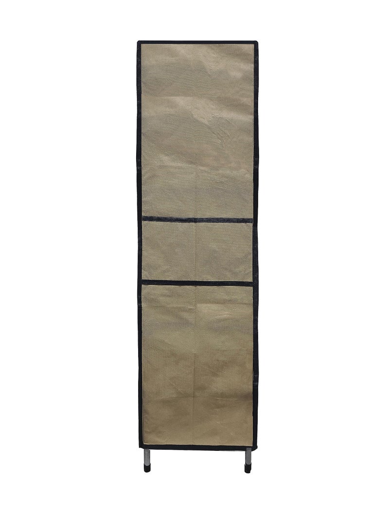 SANAMSTORE Multi Utility 6 Layer Metal Pipe With Non-Woven 100Gsm Fabric Cover Shoe/Cloth/Toy/Books Rack-Beige, 30X55X110 Cm - Image 5