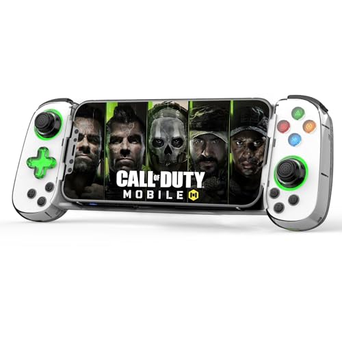 Ninjadog Astra One Ultra Hall Effect Mobile Game Controller | Zero-Drift Joysticks | USB-C Charging |Android iOS Switch PC Mac | Smartphone Gamepad | Telescopic Grip | White - Image 1