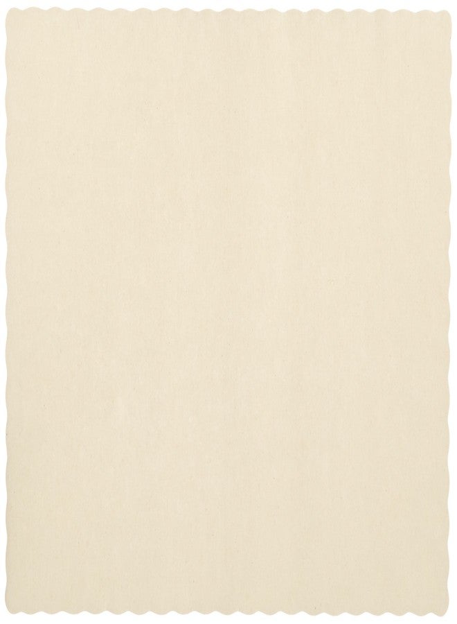 Hoffmaster 310522 Paper Placemat, 13-1/2" Length x 9-1/2" Width, Scalloped Edge, Ecru (Case of 1000)