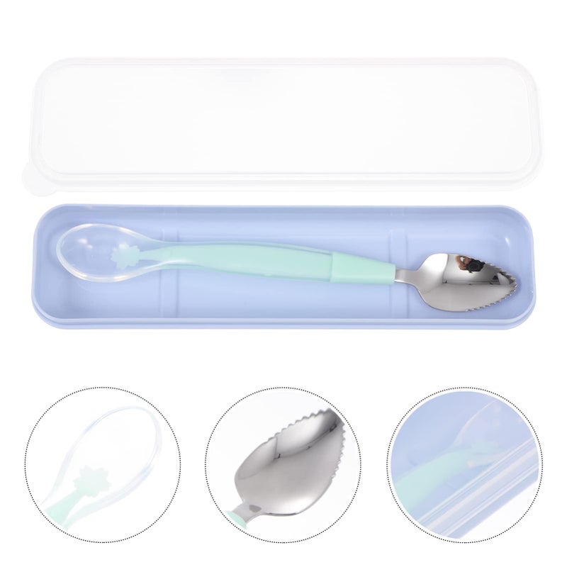 Double Headed Baby Spoon and Scraper Set with Storage Box Encourages Independent Eating - Image 4