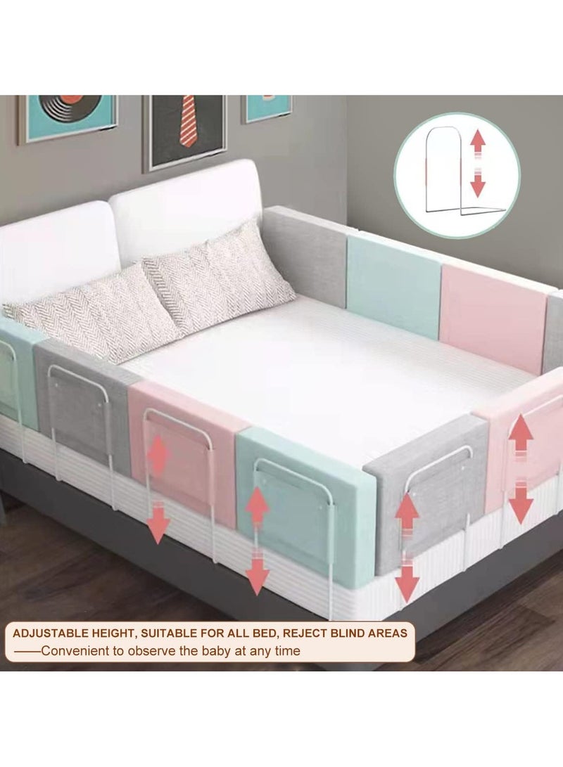 CityRiya-Long Bed Rail Guard for Toddler, Baby Crib Bed Side Rails, Toddler Bed Rail Guard Bumper, Child Bedrail Safety Bed Fence Protector Rail for Kids, Kids Bed Guard Rail for Full, Queen Size Bed (2*50CM) - Image 3