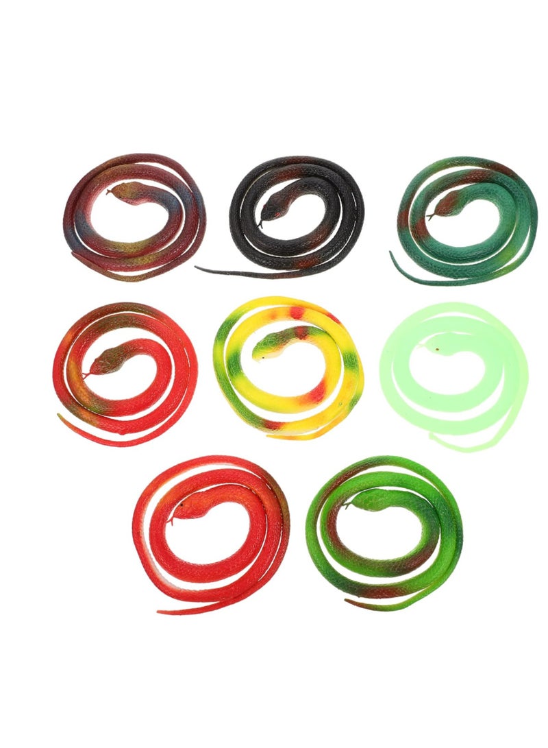 8 Pieces Realistic Rubber Snake Shaped - Assorted Colors - Image 1