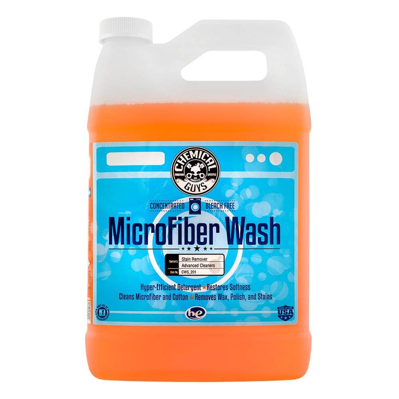 Chemical Guys Microfiber Cleaning Cloth and Car Wash Towel Detergent - Concentrated Cleaner for Towels, Microfiber Cloths, and Pads - Removes Dirt, Wax, Grease, Stains, Orange Scent - 128 oz - Image 1