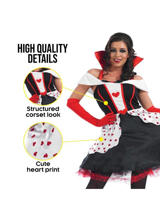 fun shack Queen of Hearts Costume for Women, Red Queen Outfit, Heart Costume for Adults, Womens Halloween Costumes, Black, XL - Image 5