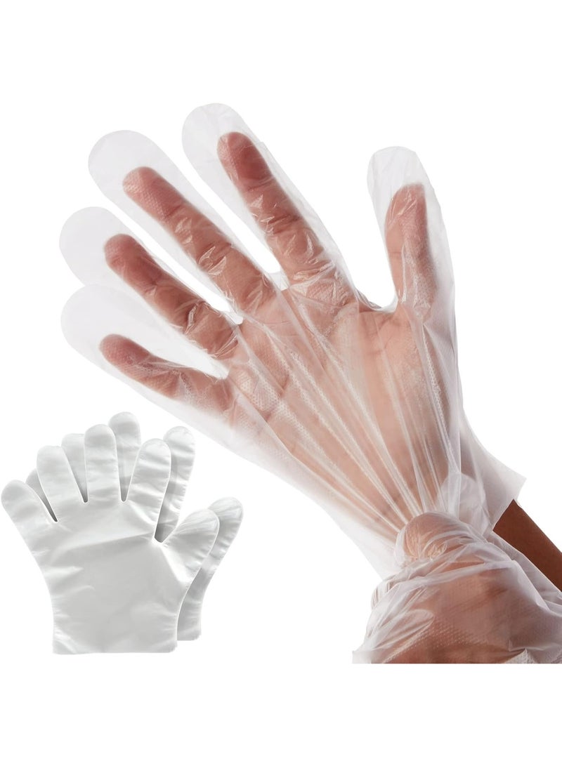 Disposable Clear Large Plastic Gloves for Cooking Cleaning Kitchen Food Handling - Pack of 100 - Image 1