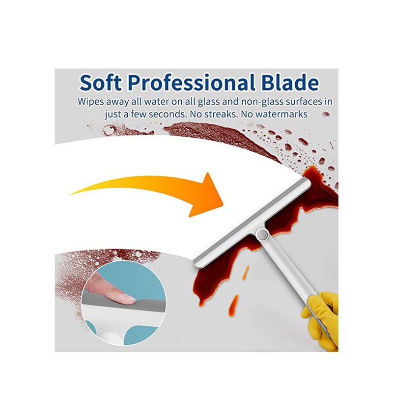 SOLARAE Shower Squeegee for Shower Doors, Shower Squeegee for Glass Doors, Bathroom, Mirrors, Squeegee for Windows Cars and Tile Walls - Image 3