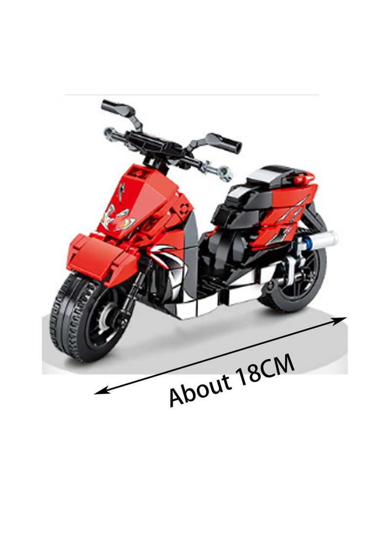 268pcs Red Pedal Retro Motorcycle Building Toy Set; Build A Motorcycle Gift For Kids Aged 8+ Who Love Fast-Paced Vehicle Action  - Image 2