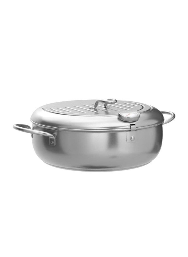 2-in-1 frying pan with built-in thermometer – precise heat control with a strainer lid for perfectly crispy results. - Image 1