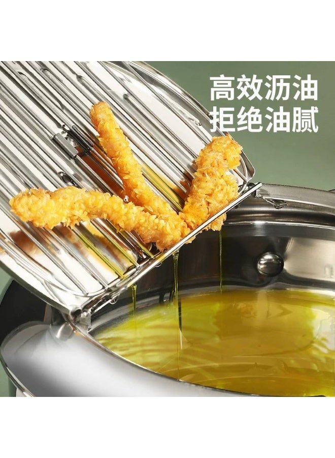 2-in-1 frying pan with built-in thermometer – precise heat control with a strainer lid for perfectly crispy results. - Image 2