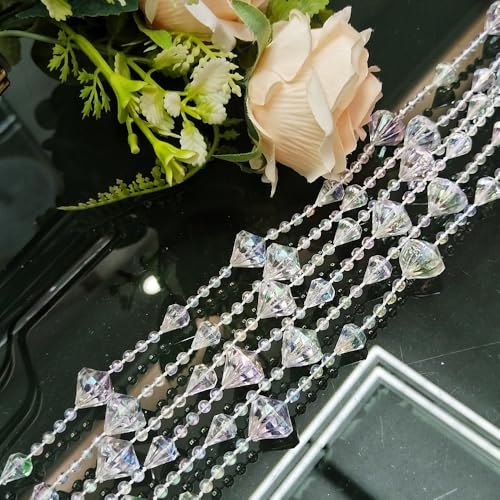 ave split Beaded Curtain Doorways Acrylic Hanging Door Beads String Curtains Tassel Room Divider Screen Decor for Doorway Window Living Room Wedding 053dzs (Shiny Transparent) - Image 4