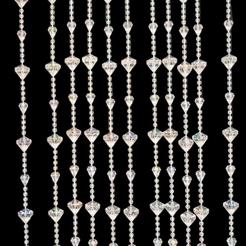 ave split Beaded Curtain Doorways Acrylic Hanging Door Beads String Curtains Tassel Room Divider Screen Decor for Doorway Window Living Room Wedding 053dzs (Shiny Transparent) - Image 2