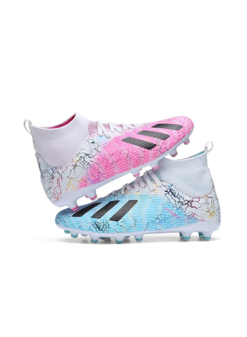 Loquat High-Top Cleats Competition Sports Football Shoes Blue/Pink  - Image 1