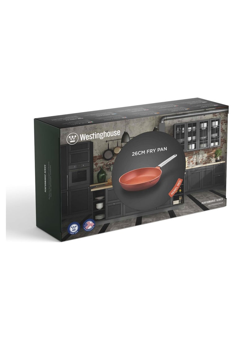 Westinghouse Westinghouse Performance Series 26cm Non-Stick Fry Pan Cast Aluminum with QuanTanium Coating Induction & Oven Safe Cool-Touch Stainless Steel Handle - Orange  - Image 3