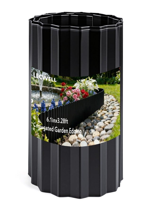 LECWELL Corrugated Garden Edging,Metal Garden Edging,6.1in×3.28ft Landscape Edging,Landscape Edging Border for Garden,Lawn,Yard and Flower Bed(Black) - Image 1