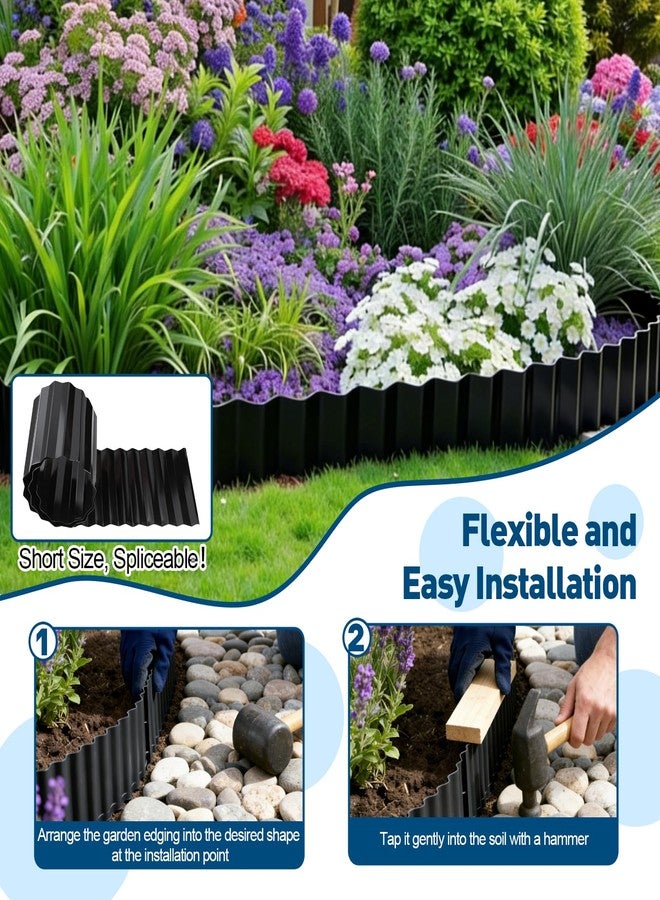 LECWELL Corrugated Garden Edging,Metal Garden Edging,6.1in×3.28ft Landscape Edging,Landscape Edging Border for Garden,Lawn,Yard and Flower Bed(Black) - Image 5