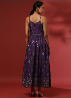 Abhishti Printed strappy fit and flare dress-violet  - Image 5