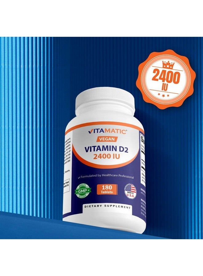 Vitamatic Vitamin D2 60 mcg (2400 IU) - Ergocalciferol - 180 Vegetarian Tablets (180 Tablets (Pack of 1)) (1 Bottle) - Image 5