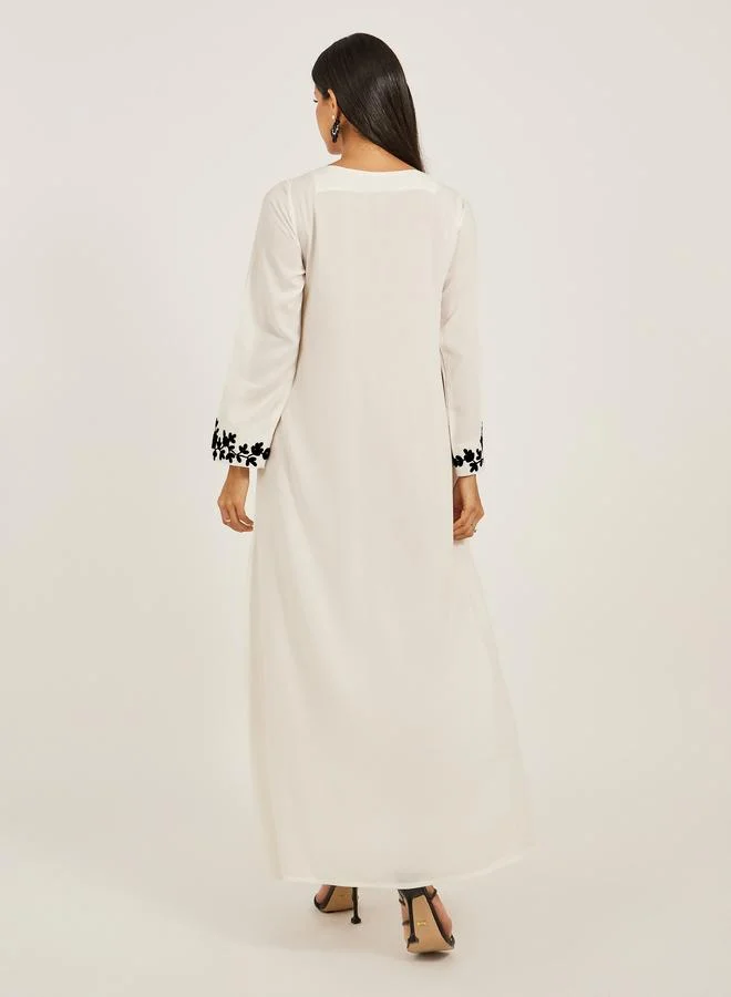 Maxim Creation Maxim Creation Embroidered V-Neck A-Line Tiered Kaftan