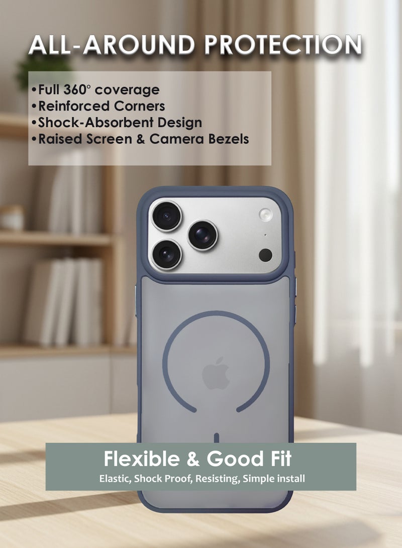 جراب MagSafe لهاتف Apple iPhone 17 Pro Max، غطاء خلفي مغناطيسي، مقاوم للاصفرار والصدمات، غطاء هاتف نحيف مزود بمغناطيس قوي لهاتف Apple iPhone 17 Pro Max - Image 5